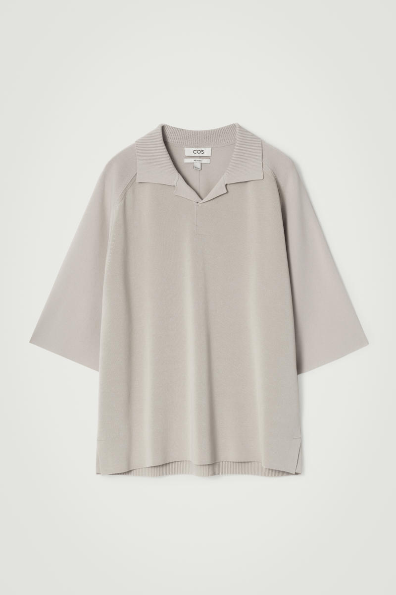 COS カラーブロックダブルフェイスポロシャツ