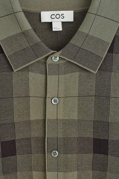 COS  ストライプ柄 ニットコットンリラックスシャツ