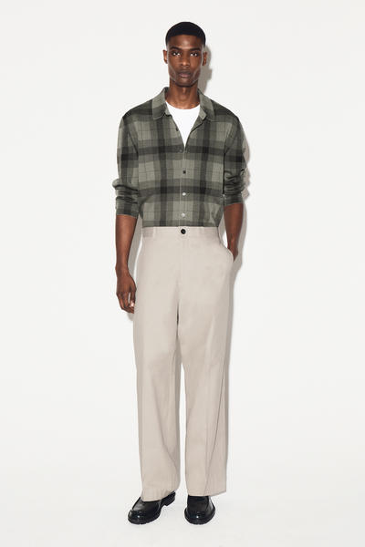 COS  ストライプ柄 ニットコットンリラックスシャツ