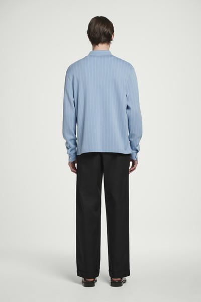 COS オーバーサイズ ストライプニットコットンシャツ