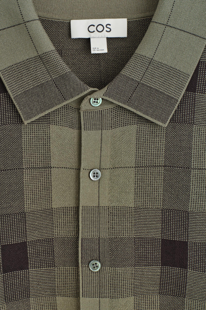 COS  ストライプ柄 ニットコットンリラックスシャツ