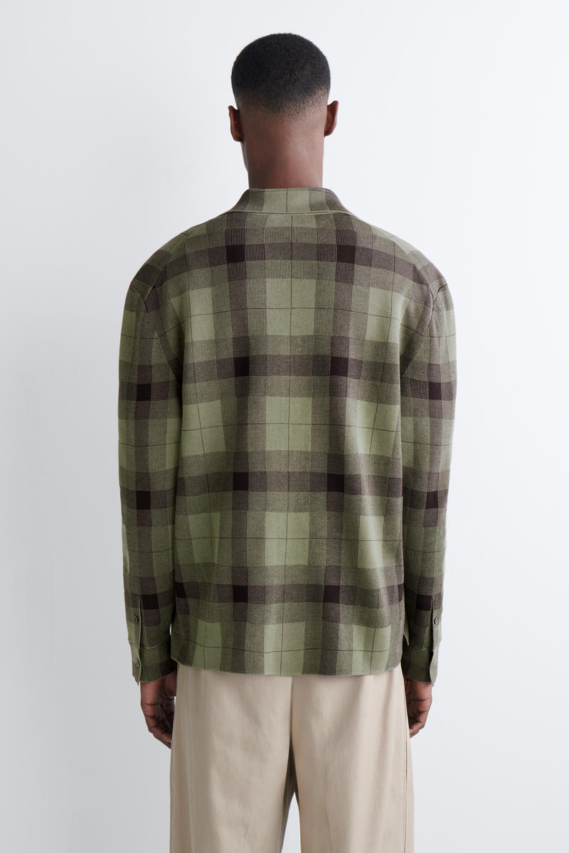 COS  ストライプ柄 ニットコットンリラックスシャツ