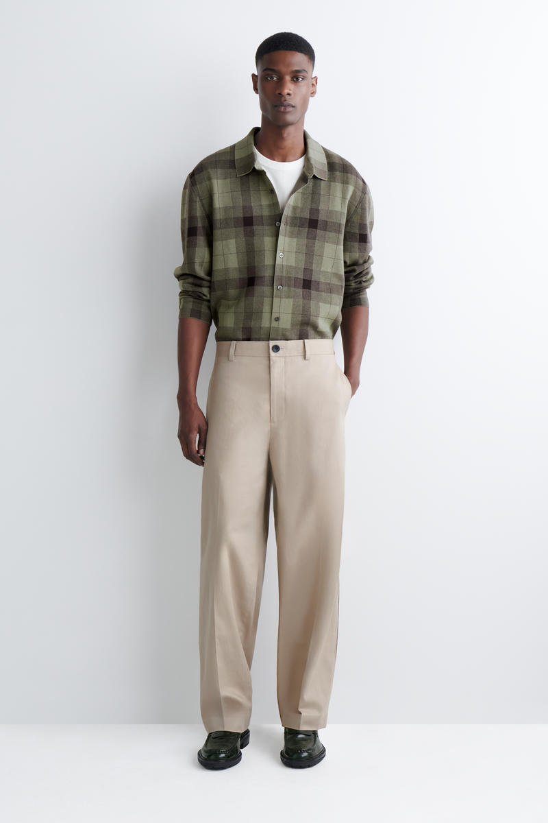 COS  ストライプ柄 ニットコットンリラックスシャツ