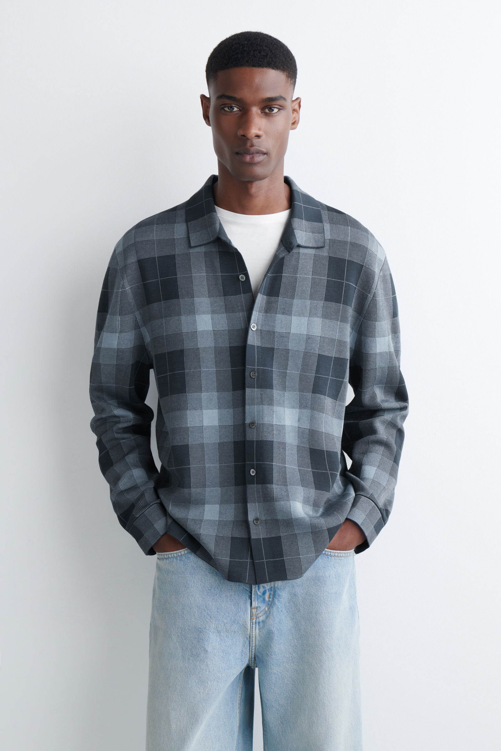 RELAXED STRIPED KNITTED COTTON SHIRT ストライプ柄 ニットコットン 