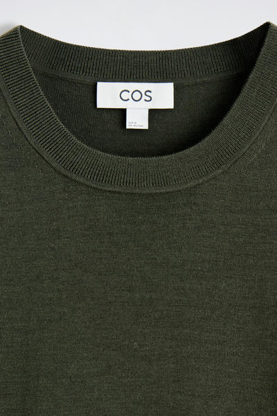 COS スリムフィット  メリノウールTシャツ