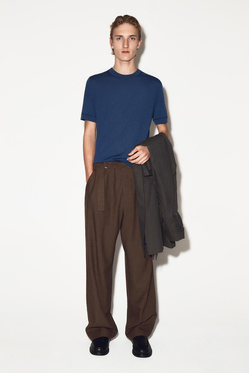 COS スリムフィット  メリノウールTシャツ