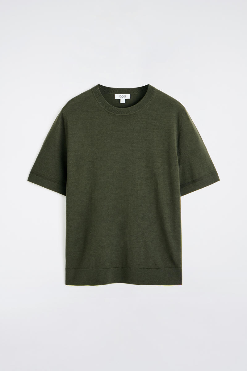 COS スリムフィット  メリノウールTシャツ