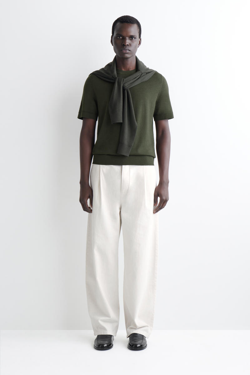 COS スリムフィット  メリノウールTシャツ