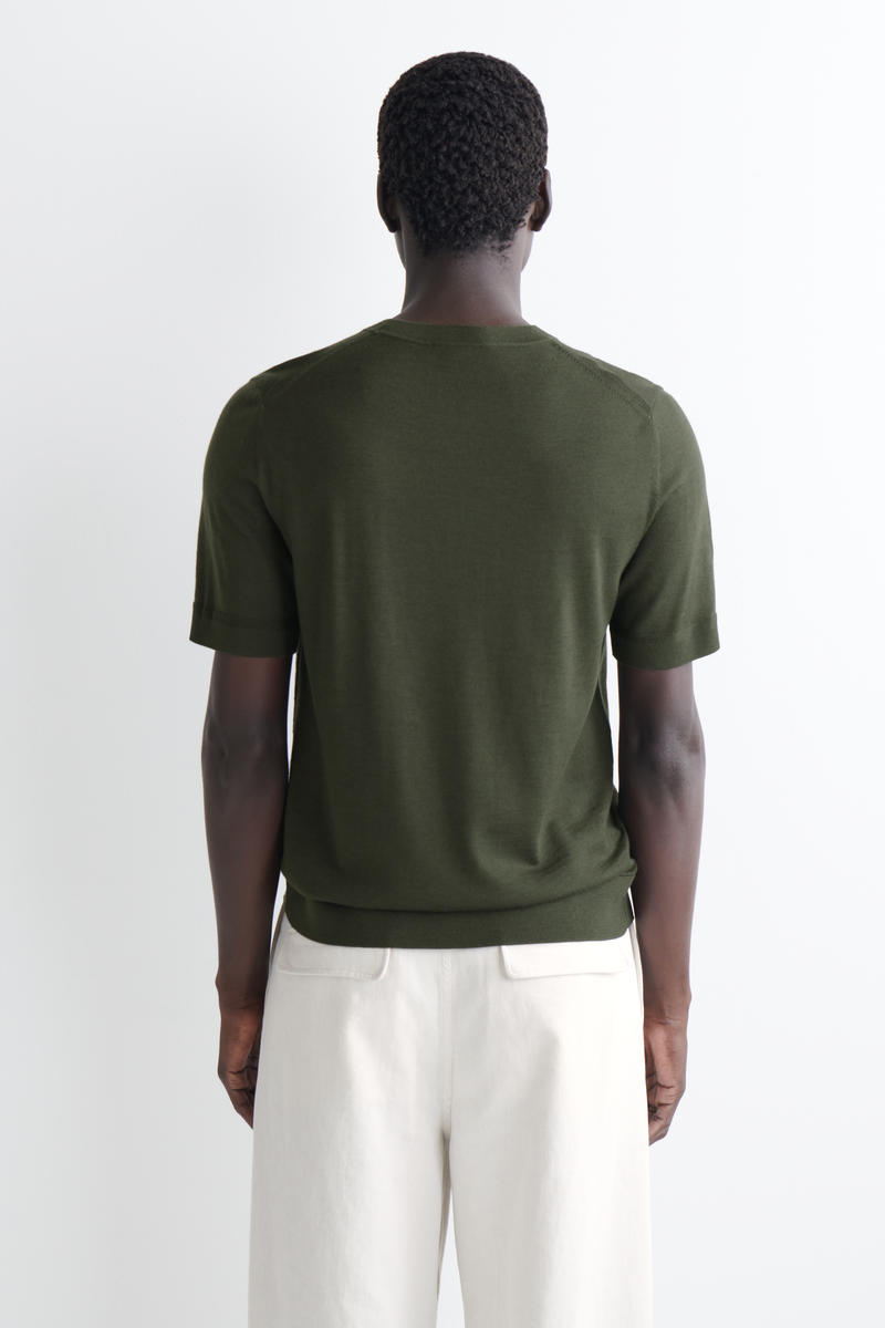 COS スリムフィット  メリノウールTシャツ