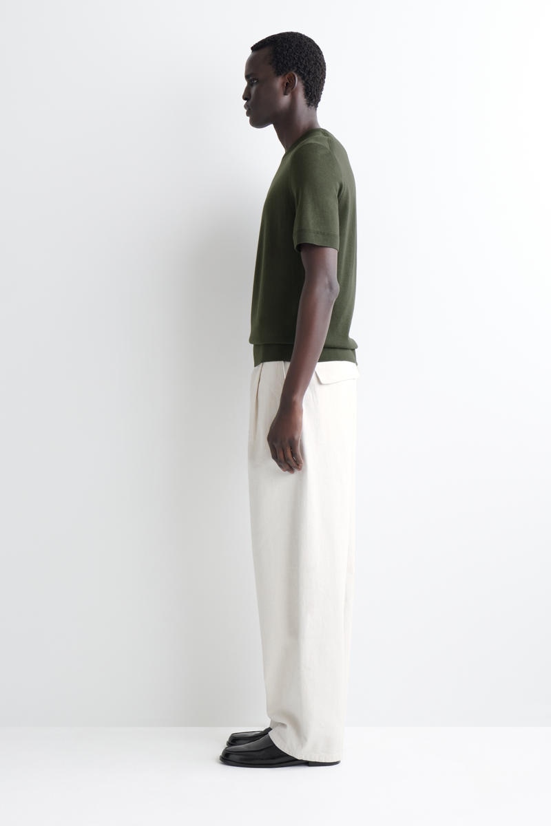 COS スリムフィット  メリノウールTシャツ