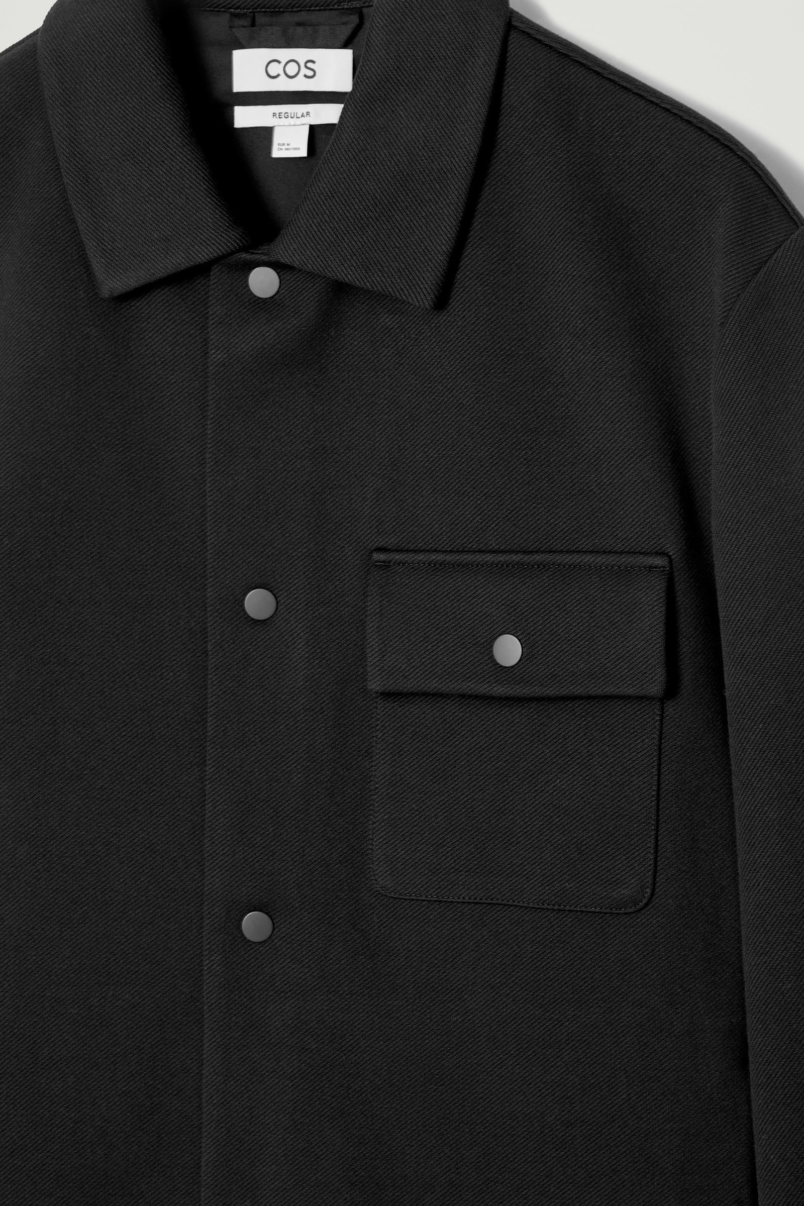 COS JERSEY-TWILL SHIRT JACKET ブラック XL JERSEY-TWILL SHIRT JACKET ジャージーツイルシャツジャケット
