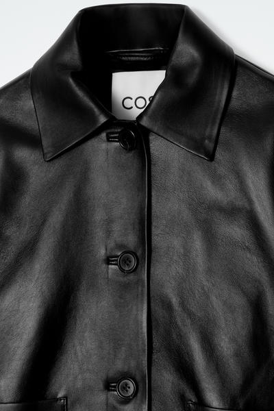 COS ボクシーカラーレザージャケット