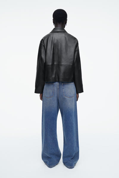 COS ボクシーカラーレザージャケット