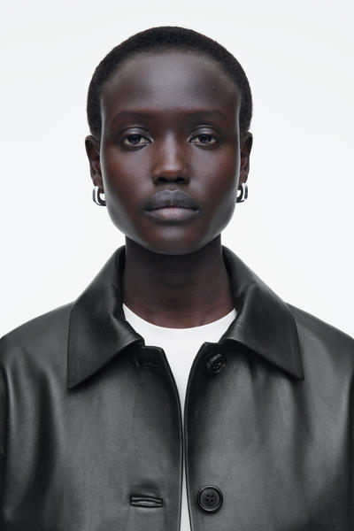 COS ボクシーカラーレザージャケット