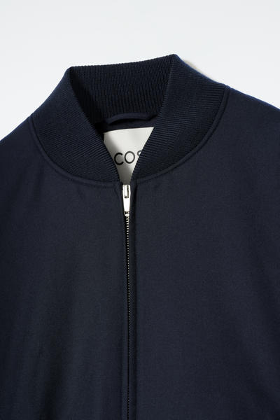 COS ウールボンバージャケット ランチジャケット ノーカラー OVERSIZED WOOL BOMBER JACKET オーバーサイズウールボンバー
