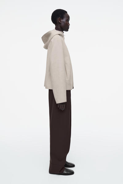 COS フード付きダブルフェイスウールジャケット