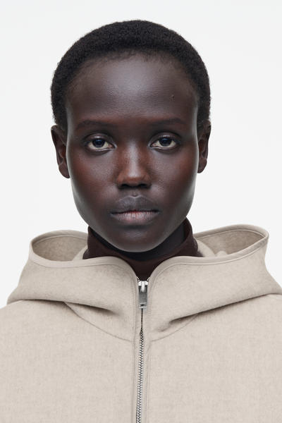 COS フード付きダブルフェイスウールジャケット