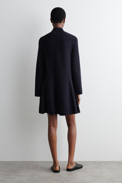 COS フレアハイネックウールミニワンピース