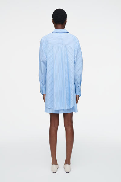 COS レイヤードストライプブランコシャツワンピース