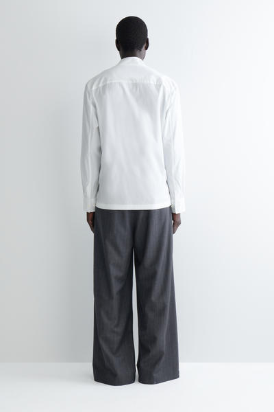 COS オーバーサイズ コットンシルクラップシャツ