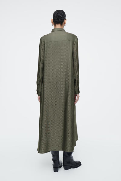 COS ヘリンボーンマキシシャツワンピース