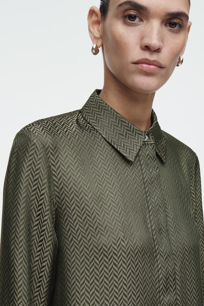 COS ヘリンボーンマキシシャツワンピース