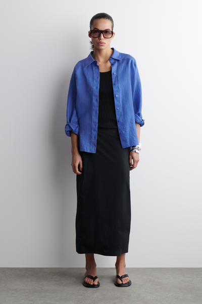 COS ボクシーフィット リネンシャツ