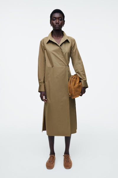 COS ダブルブレストミディシャツワンピース