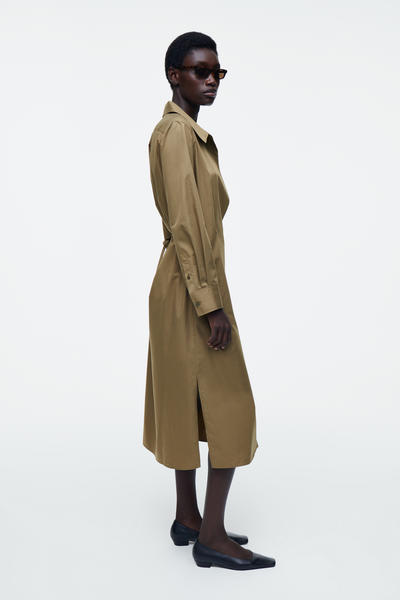 COS ダブルブレストミディシャツワンピース