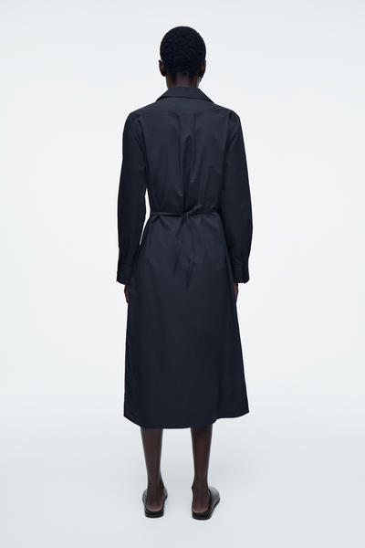 COS ダブルブレストミディシャツワンピース