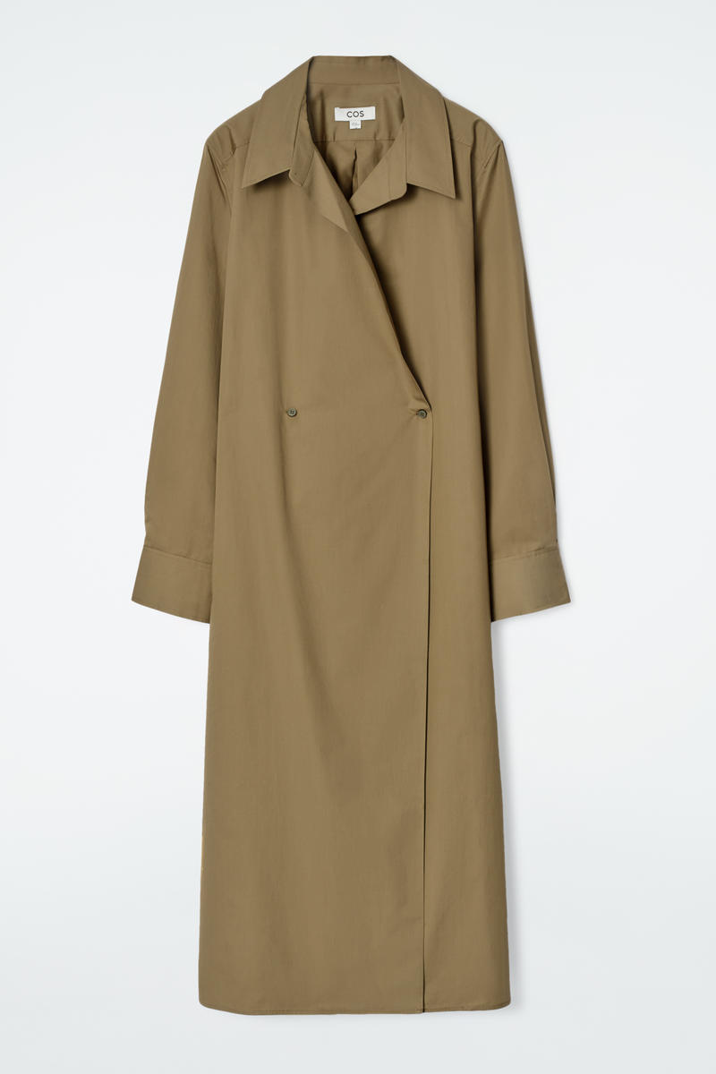 COS ダブルブレストミディシャツワンピース