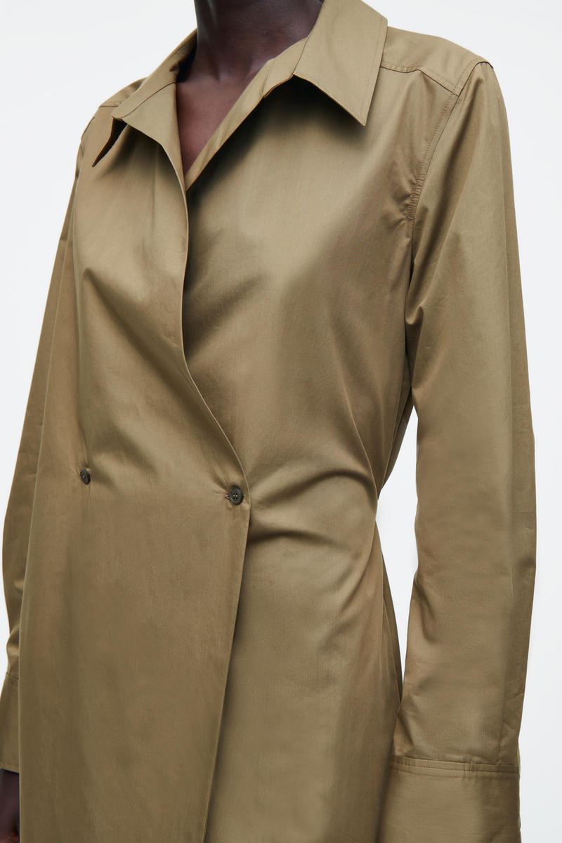 COS ダブルブレストミディシャツワンピース