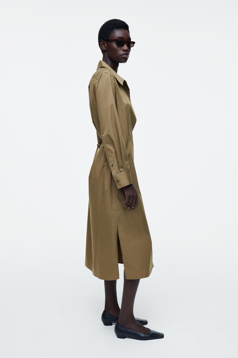 COS ダブルブレストミディシャツワンピース