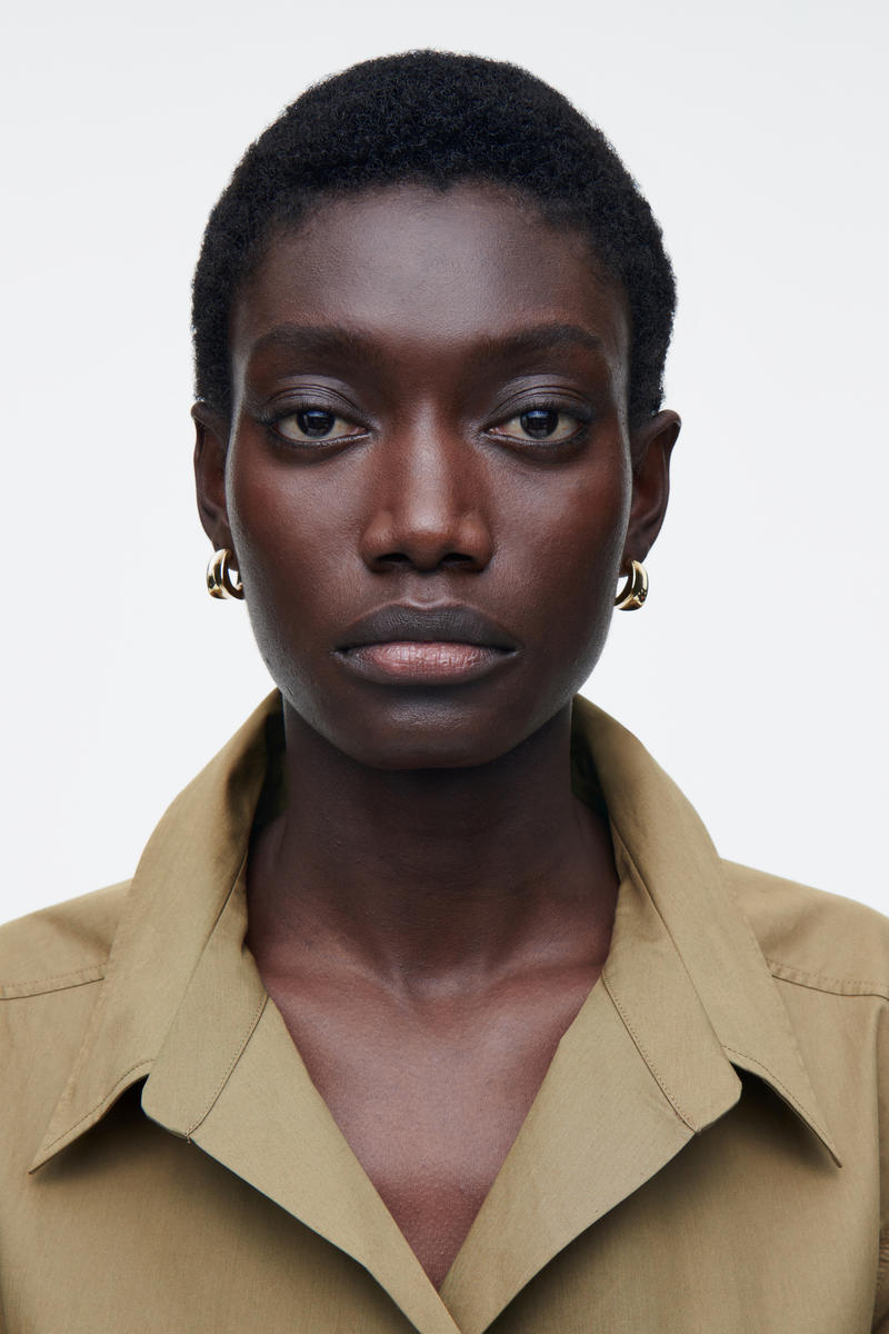 COS ダブルブレストミディシャツワンピース