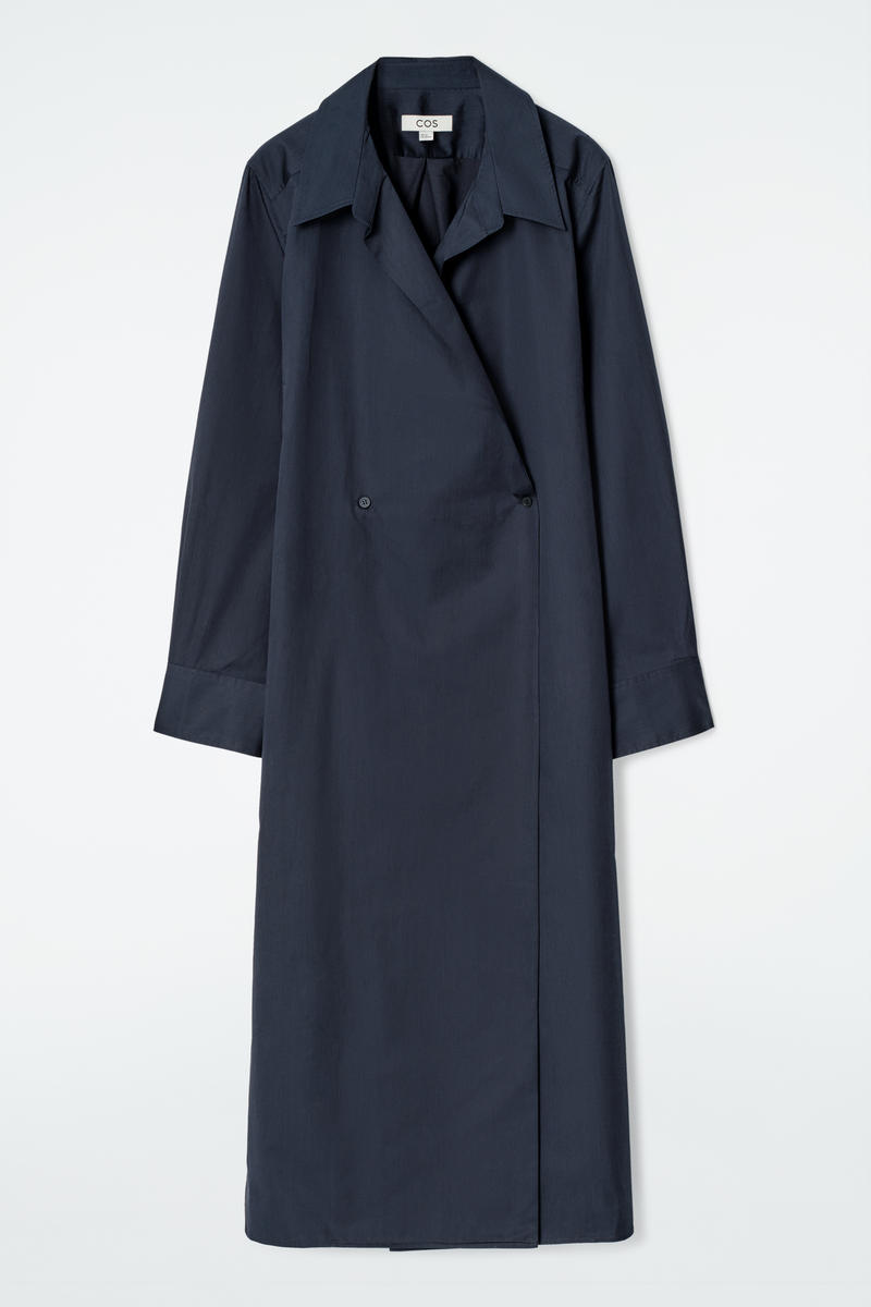 COS ダブルブレストミディシャツワンピース