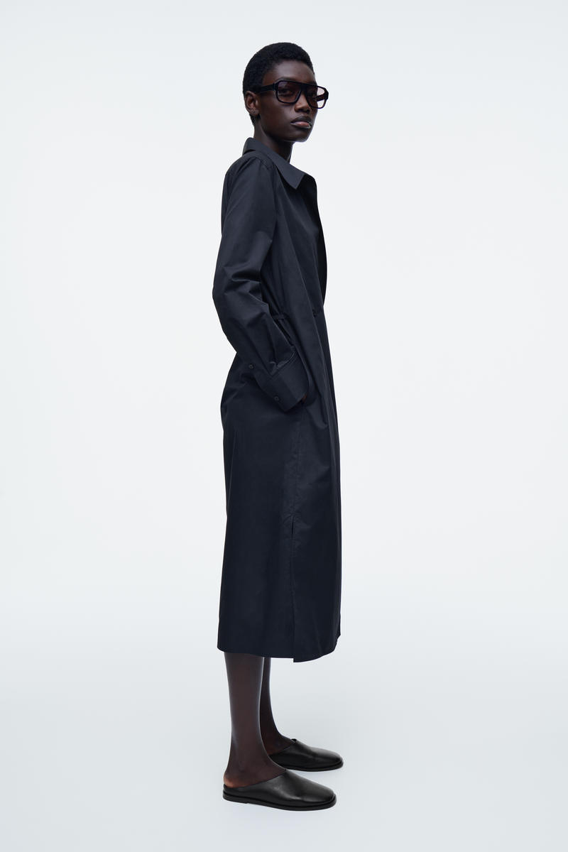 COS ダブルブレストミディシャツワンピース