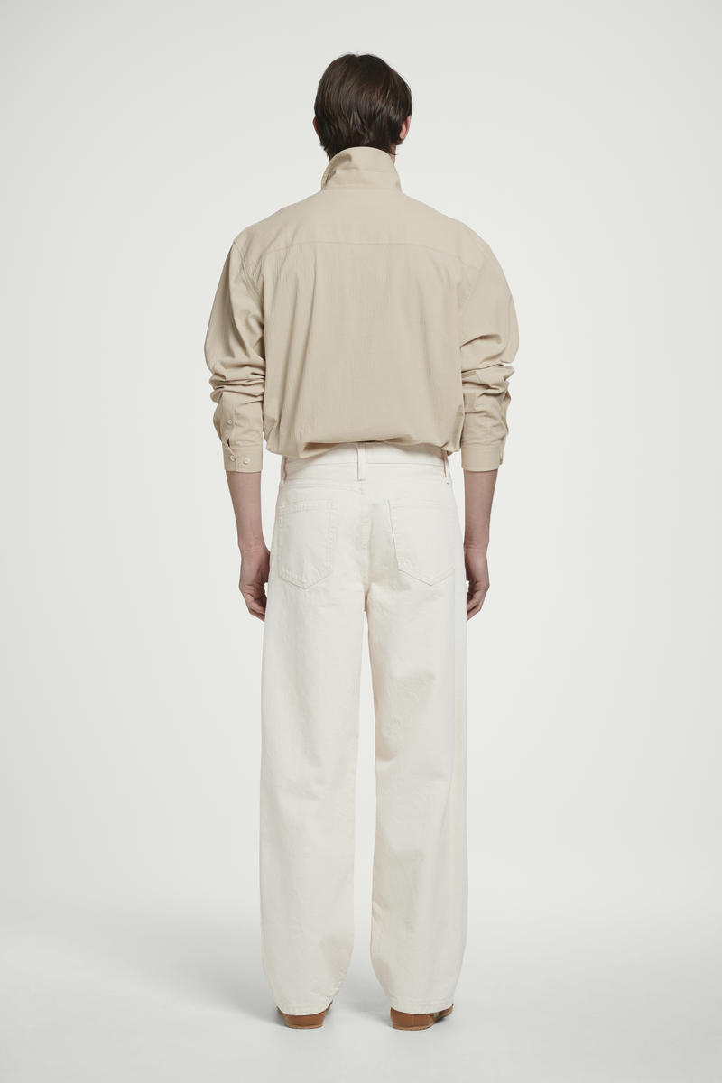 COS コットンシアサッカーオーバーシャツ