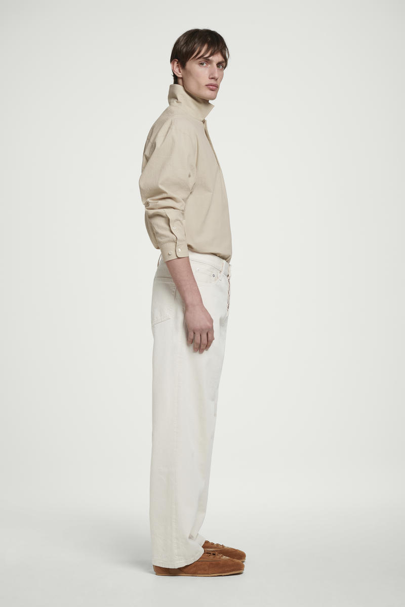 COS コットンシアサッカーオーバーシャツ