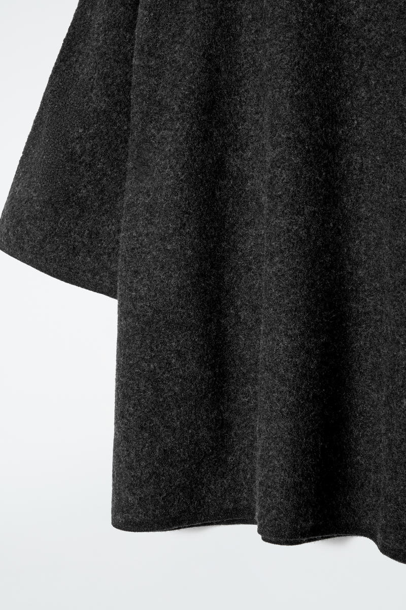 COS オーバーサイズ ボイルドメリノウールTシャツ　S チャコールメランジュ OVERSIZED BOILED MERINO WOOL T-SHIRT オーバーサイズ ボイルドメリノ