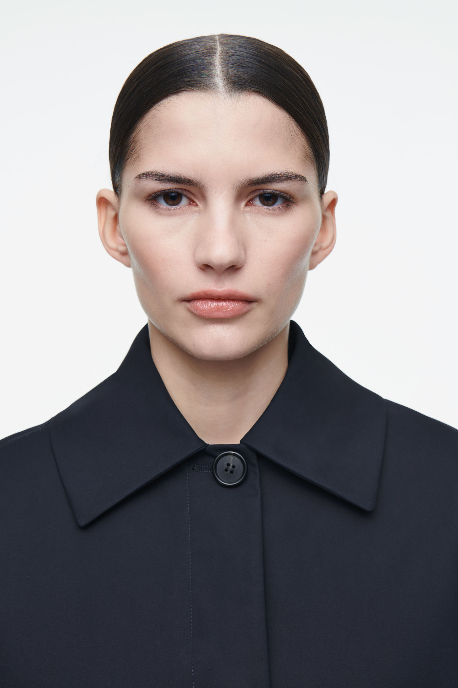 COLLARED COTTON CAR JACKET 襟付きコットンカージャケット ネイビー