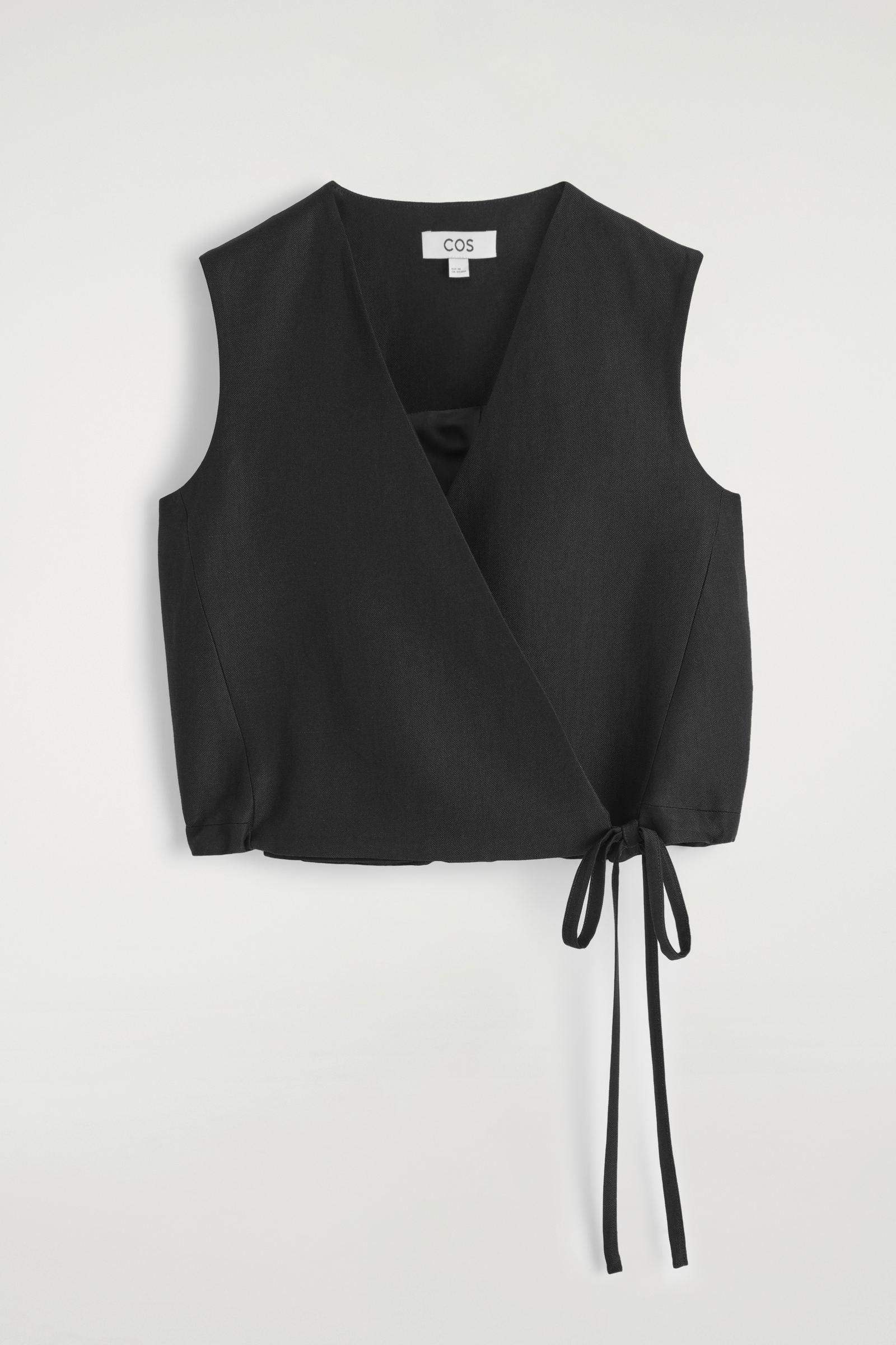 COSタイディテールラップベスト TIE-DETAIL WRAP WAISTCOAT タイディテールラップベスト ブラック｜COS