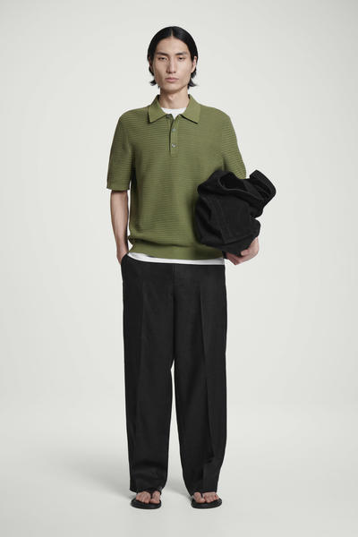 COS ニットコットンポロシャツ