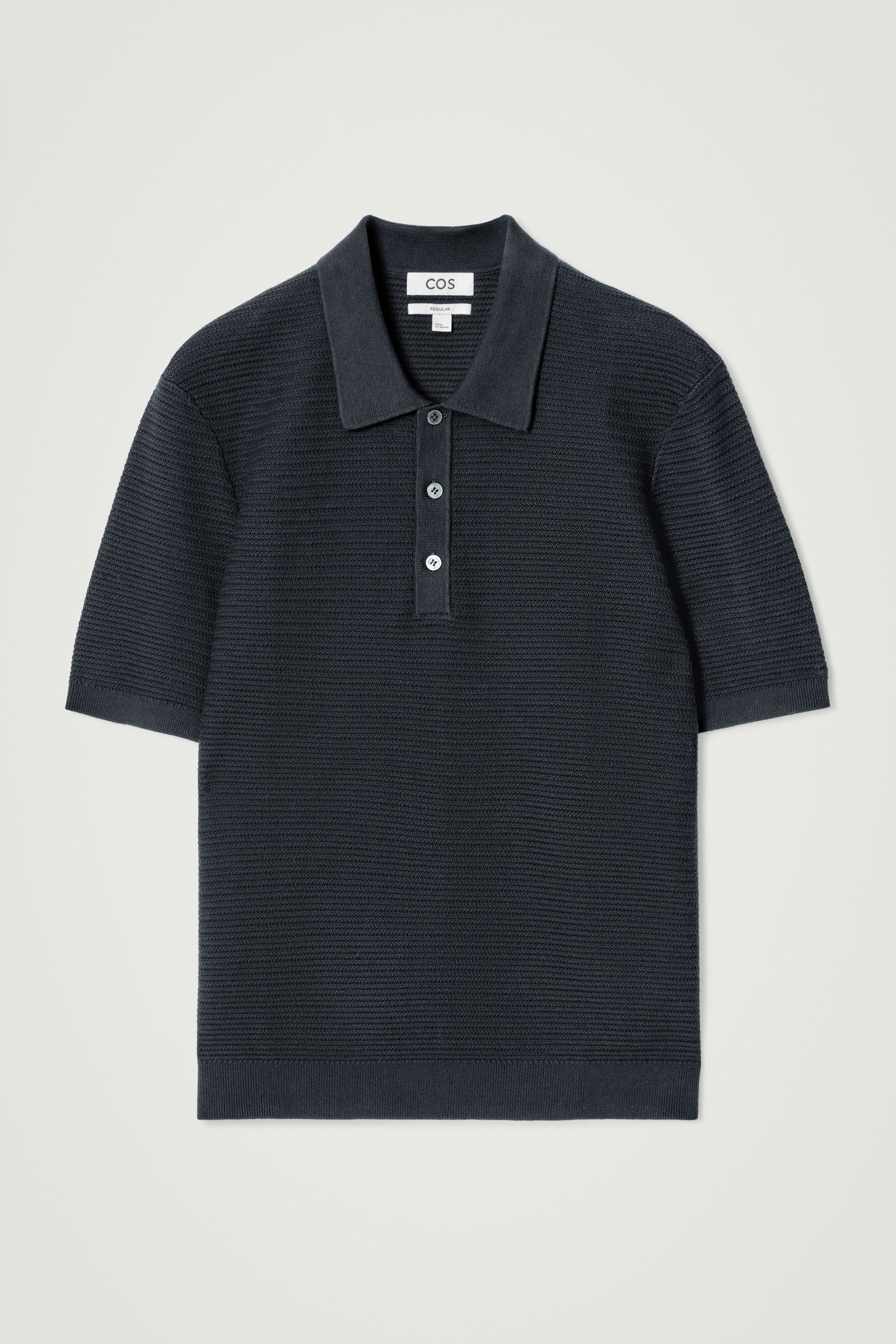 TEXTURED KNITTED COTTON POLO SHIRT ニットコットンポロシャツ