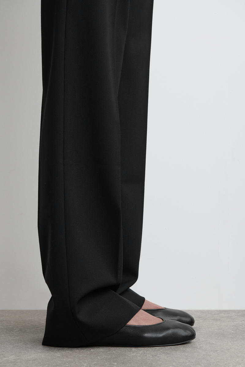 COSレザーバレエフラットシューズ37サイズ LEATHER BALLET FLATS レザーバレエフラットシューズ ブラック｜COS