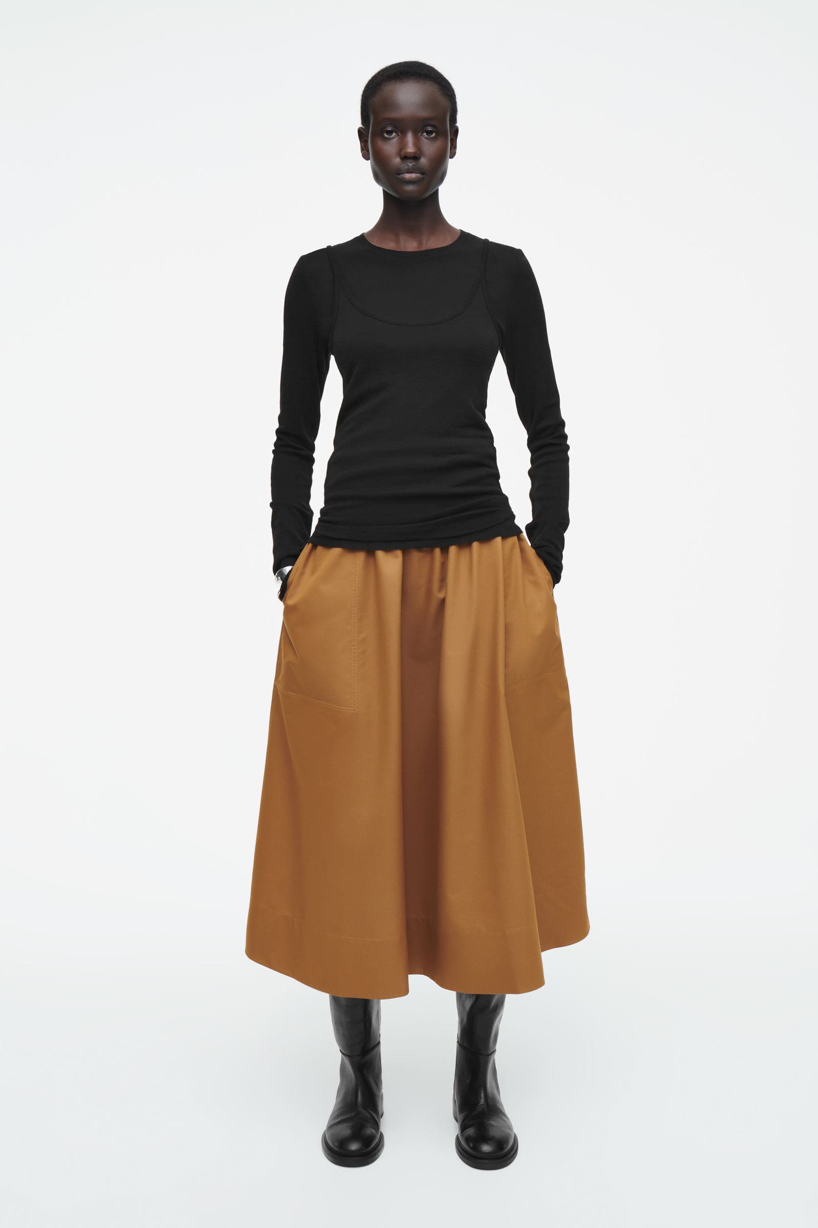 andmary Mel gather skirt brown Sサイズ Sサイズ Mel gather skirt brown andmary ANDMARY】Mel gather skirt
