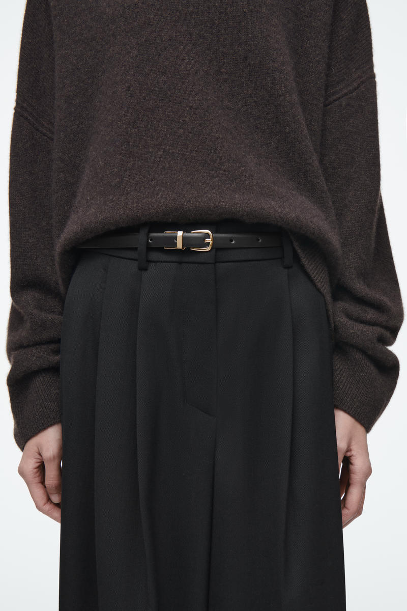 REVERSIBLE SLIM LEATHER BELT リバーシブルスリムレザーベルト ダーク