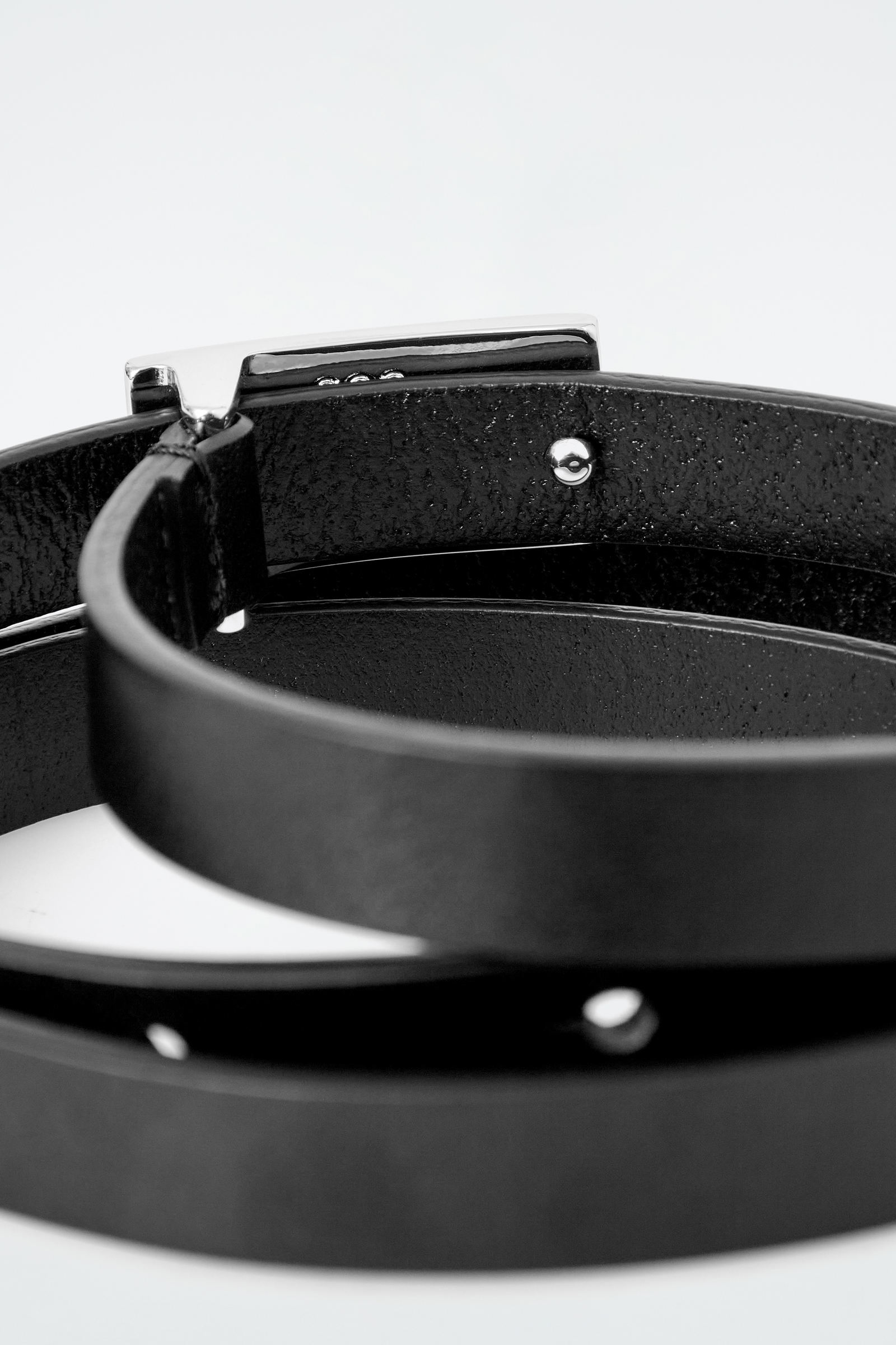 BAR-DETAIL SLIM LEATHER BELT バーディテールスリムレザーベルト