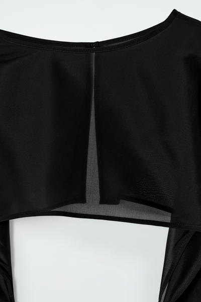 COS バルーンスリーブシアーシルクハイブリッド