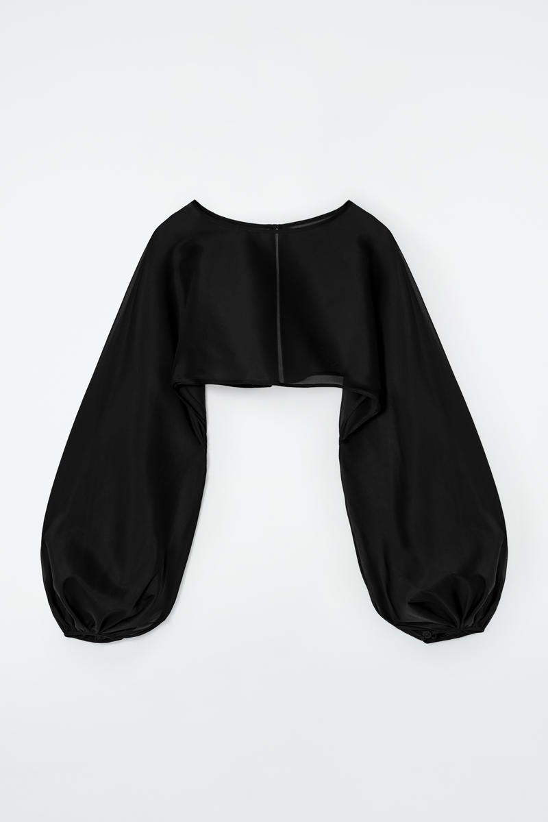 COS バルーンスリーブシアーシルクハイブリッド