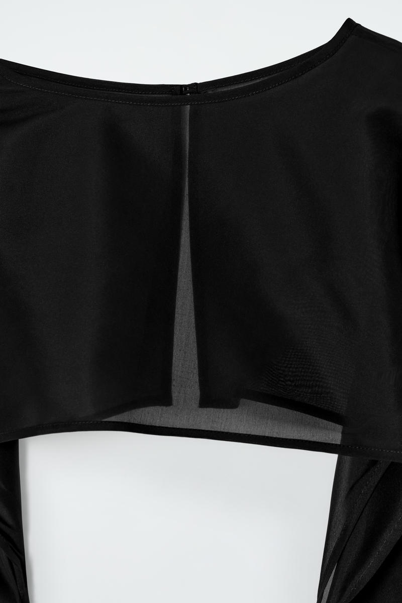 COS バルーンスリーブシアーシルクハイブリッド